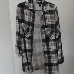 Robert Louis Black and Gray Checkered Shirt